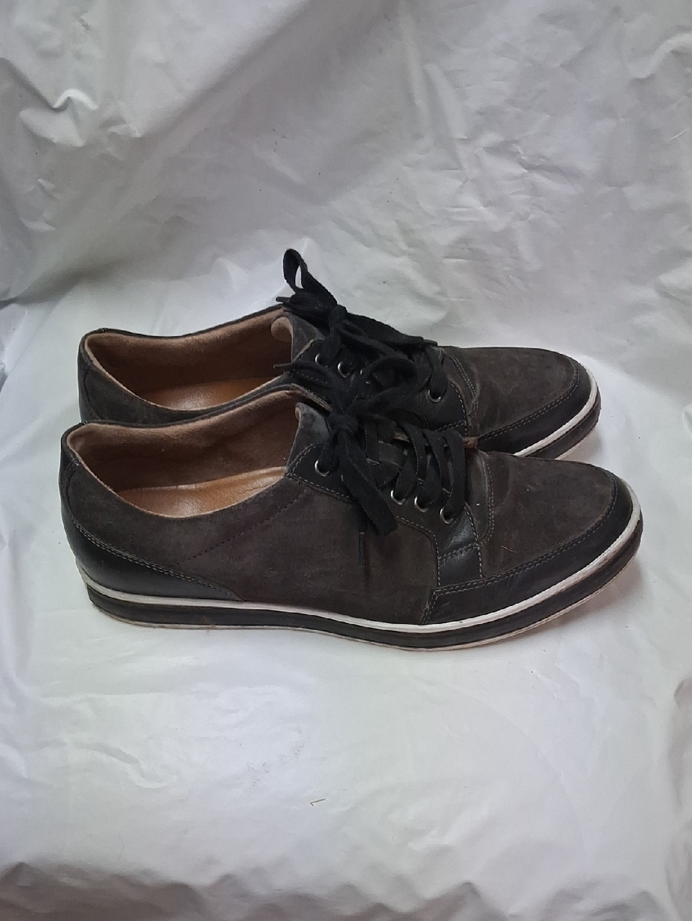 Abeo Kenneth Cole New York Dark Gray Suede Lace-Up Sneakers Sz 9.5